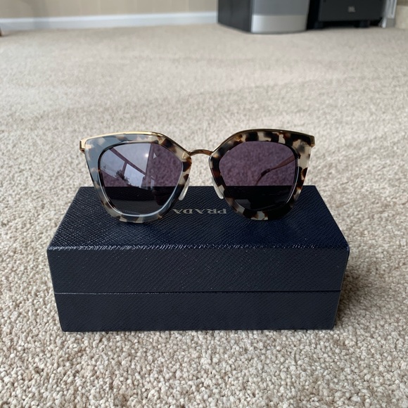 Prada Tortiseshell Conceptual Cat Eye Sunglasses - Picture 3 of 10